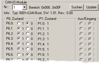 Ausschnitt von GUI f&uuml;rCANIO-24